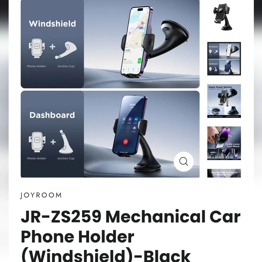 Black Car Phone Holder